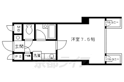 パインフィールド御池 1Kの間取図画像