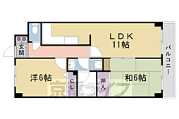 カリオン大町 2LDKの間取図画像