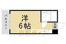 北浅ハイツ ワンルームの間取図画像