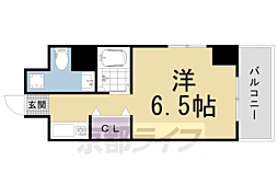 プレジール西院 1Kの間取図画像