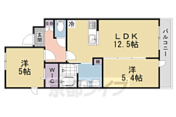 attrice円町(アトリーチェ円町) 2LDKの間取図画像