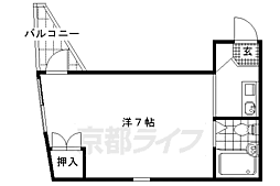 キョートスインバル 1Kの間取図画像