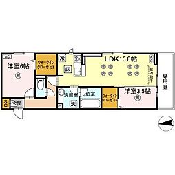 Pure Wind Garden B棟 2LDKの間取図画像