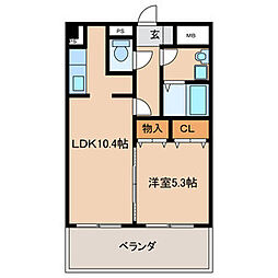 パークラガッツア 1LDKの間取図画像