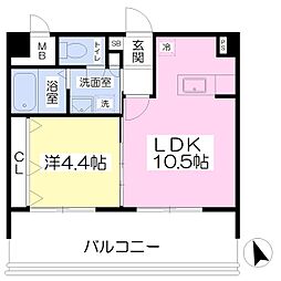ゼロマクト 1LDKの間取図画像