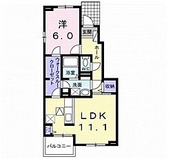メゾンドソレイユ志免東3 1LDKの間取図画像
