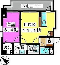 カームヴィラ 1LDKの間取図画像