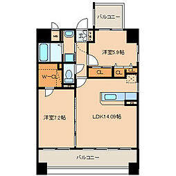 セゾン・ドール貝塚 2LDKの間取図画像