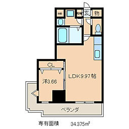 ジョワ・アバンセ 1LDKの間取図画像