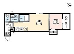 (仮称)robot home 吉塚 1LDKの間取図画像