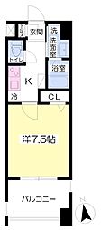 レジデンス箱崎 1Kの間取図画像