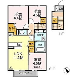 リバーサイドNAO 3LDKの間取図画像