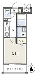 エルプレイス香椎駅前 1Kの間取図画像