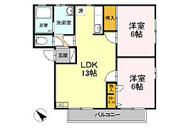 シュトラーレンB 2LDKの間取図画像