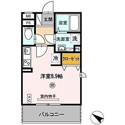 メゾンQ ワンルームの間取図画像
