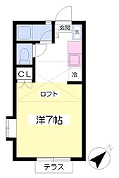 ウイング千早 ワンルームの間取図画像