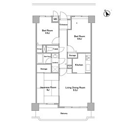 香椎東映マンション 3LDKの間取図画像