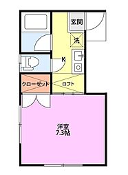パインビーチ 1Kの間取図画像
