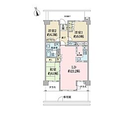 レーベンハイム朝霞台グランジール 3LDKの間取図画像