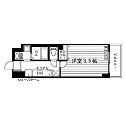 レジディア仙台宮町 6階1Kの間取り