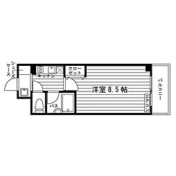 アネーロ北山 4階1Kの間取り