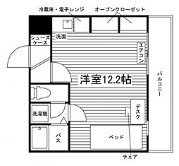 学生会館 UniS Court仙台角五郎[食事付き] 4階ワンルームの間取り