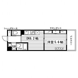 グランエターナ仙台木町通 1DKの間取図画像
