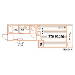 アヴァンティ 1階ワンルームの間取り