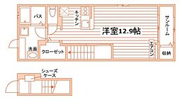 パルプラザB ワンルームの間取図画像