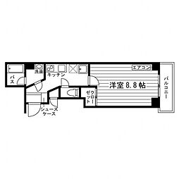 ROOM 4階1Kの間取り