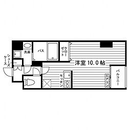 サンヒル・コザワ 1Kの間取図画像