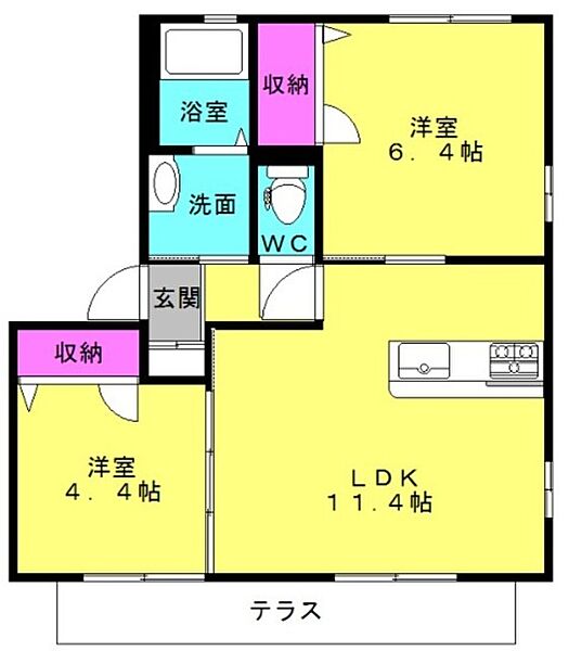 画像2:2ＬＤＫ（50．04平米）