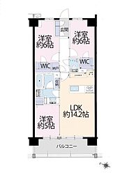サンリヤン小岩レジデンス 3LDKの間取図画像