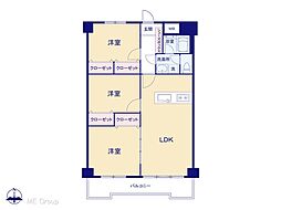 ウェルフェアグリーン越谷 3LDKの間取図画像
