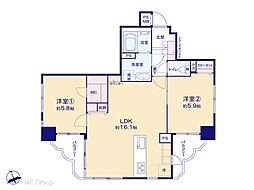 ロワール浅草寿 2LDKの間取図画像