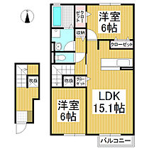 サフィーロＡ  ｜ 長野県上田市蒼久保（賃貸アパート2LDK・2階・72.07㎡） その2