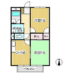ふぉれすとハイツ 1階2DKの間取り
