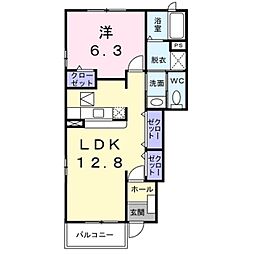 クラシックIII 1階1LDKの間取り