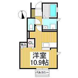 グランサンク3 ワンルームの間取図画像