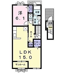 フレグランス上野 1LDKの間取図画像