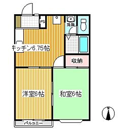 エイペックYTB 2DKの間取図画像