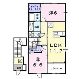 ラ・プロヴァンス 2LDKの間取図画像