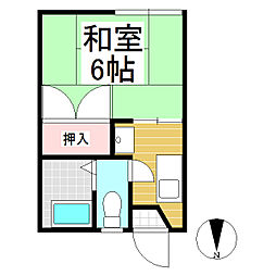 フォーブル常陵 1Kの間取図画像