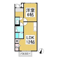 グランヒル上野 1LDKの間取図画像