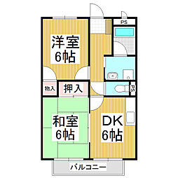 コーポ・ショウカ 2DKの間取図画像