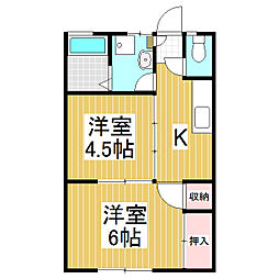 グリーンハウス 2Kの間取図画像