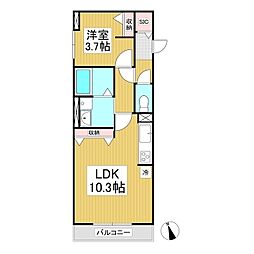 Crestier S 1LDKの間取図画像