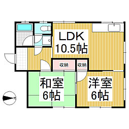 コーポ宮 2LDKの間取図画像