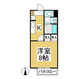 サープラス三好 1Kの間取図画像
