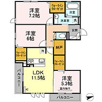 D-room紗都 303 ｜ 広島県福山市新涯町6丁目25-5（賃貸アパート3LDK・3階・75.45㎡） その2